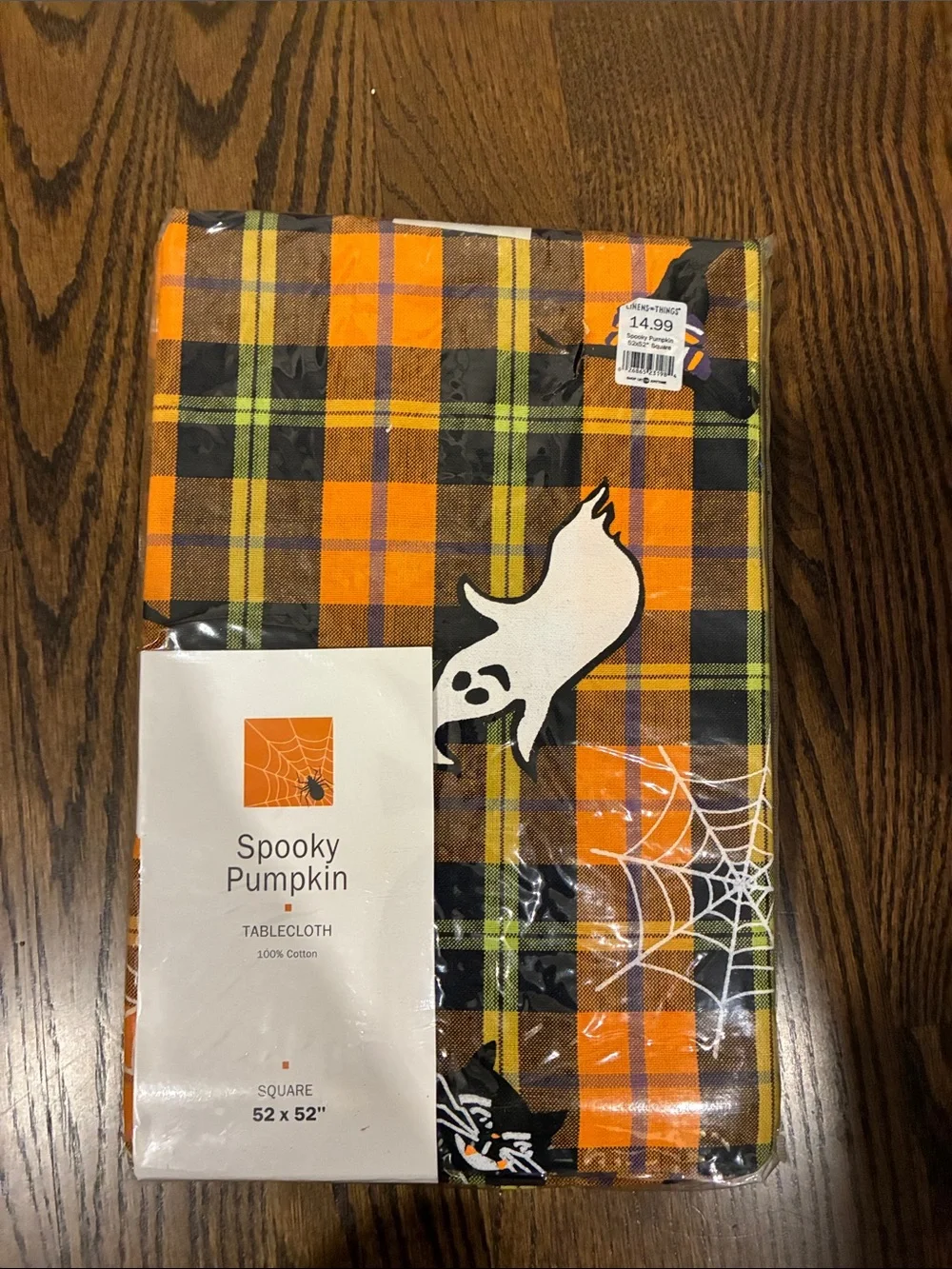 Halloween Plaid Tablecloth - Orange